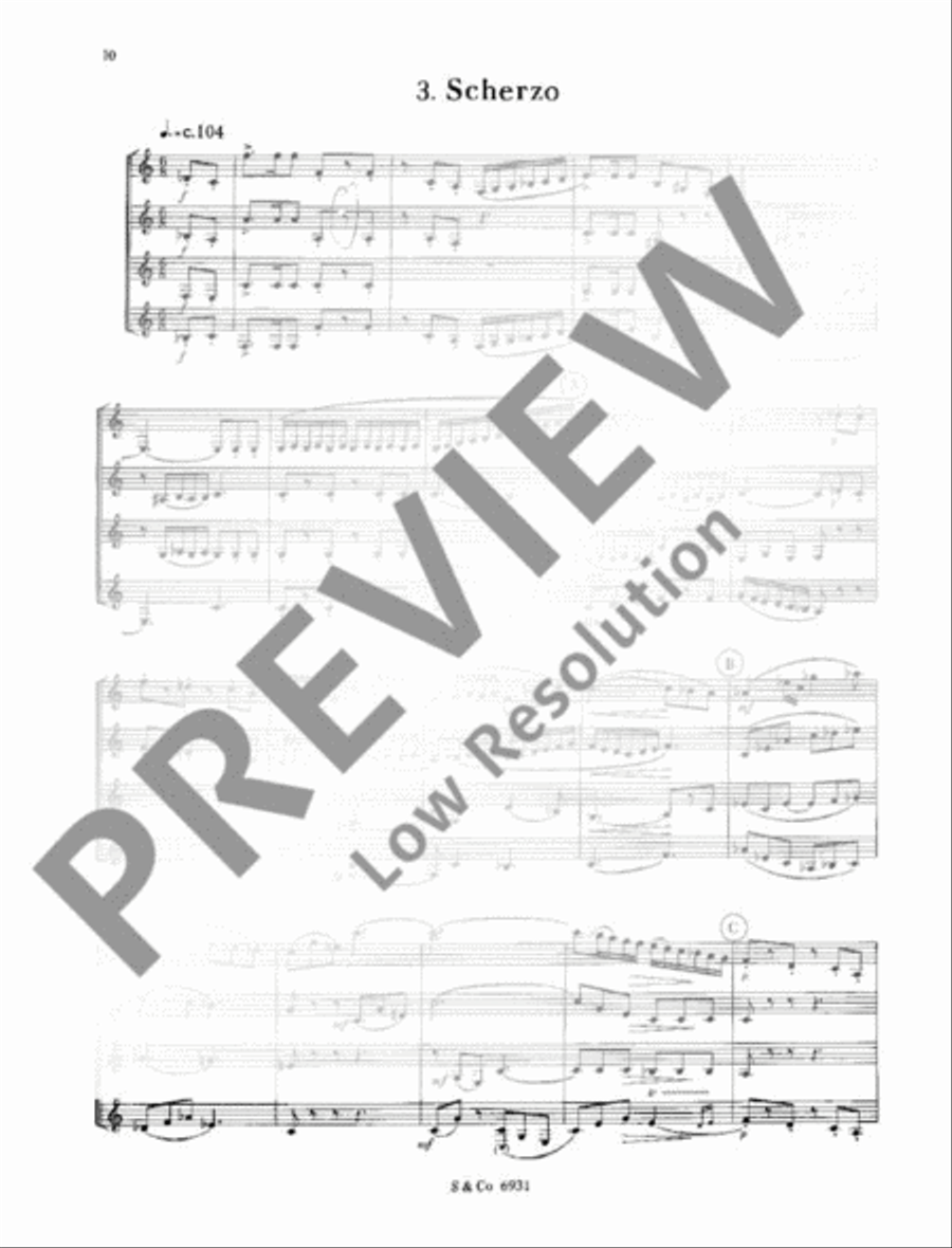 Quartet Quartet Bass Clarinet scores gallery preview page 11