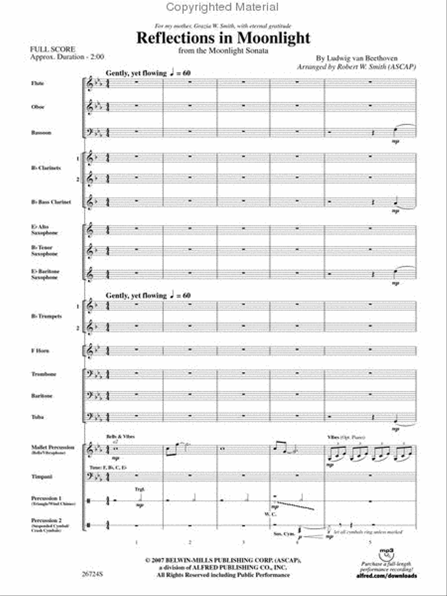Reflections in Moonlight Reflections in Moonlight Concert Band scores gallery preview page 2