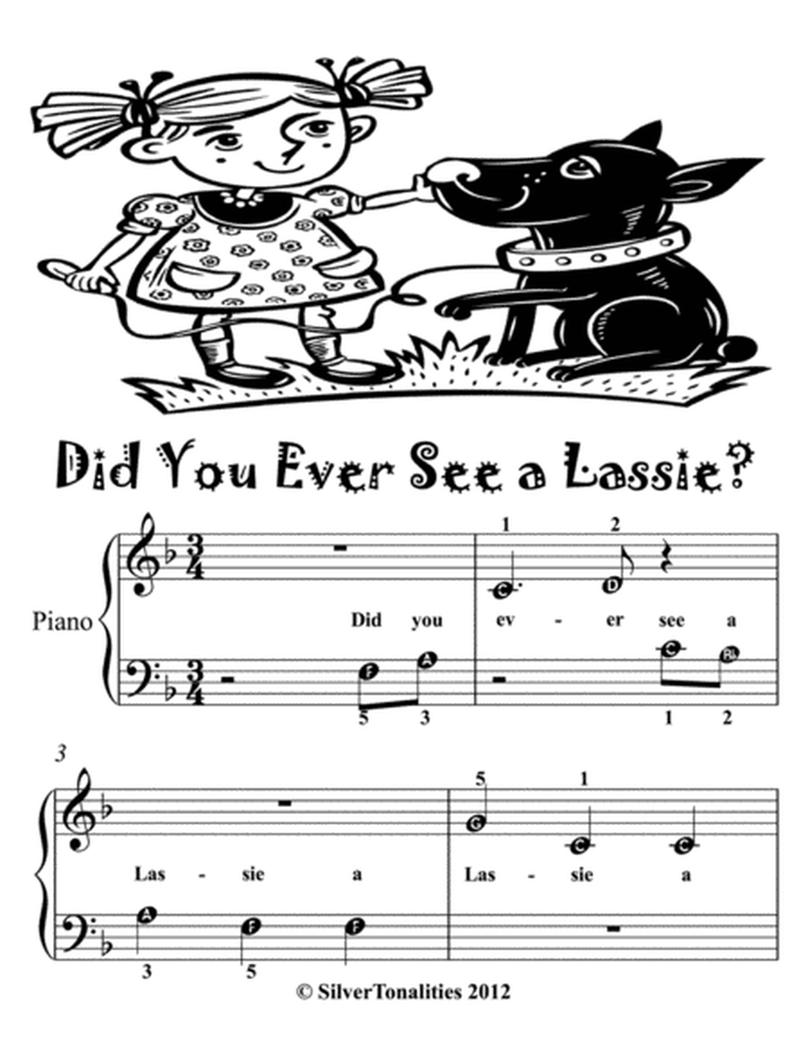 Did You Ever See A Lassie Beginner Piano Sheet Music