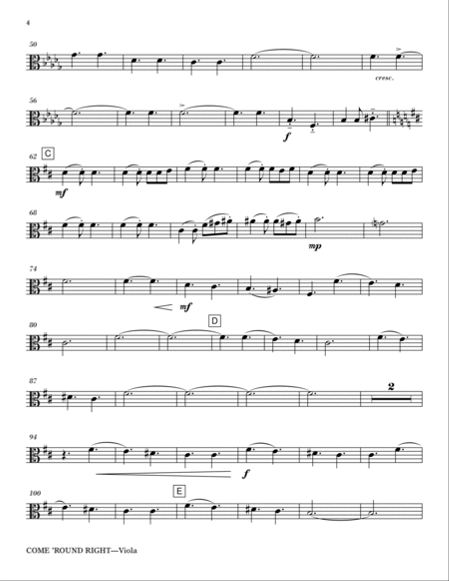 Come 'Round Right; A Folk Song Suite - Viola Choir scores gallery preview page 4