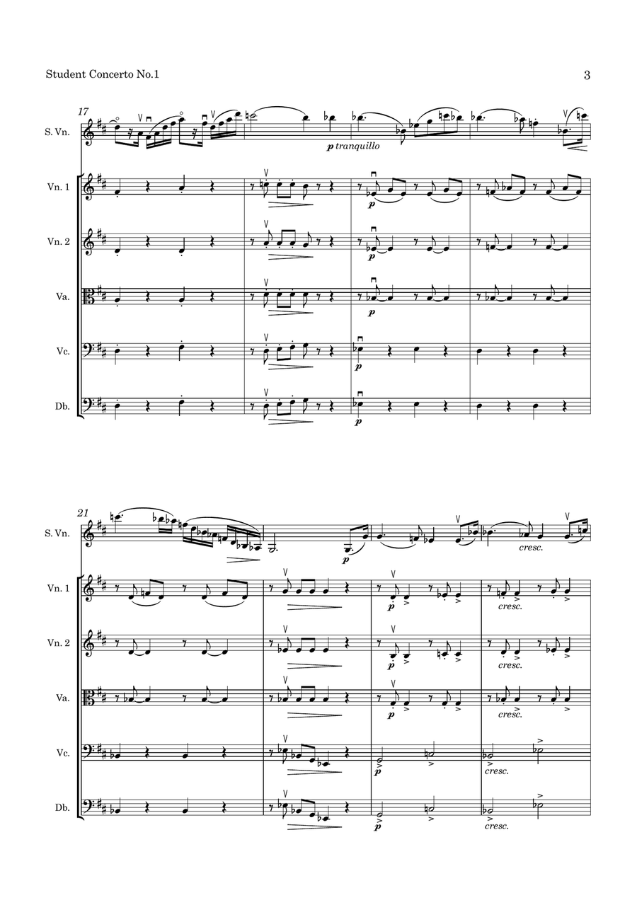 Seitz Student Concerto No 1 Op. 7 for Violin and String Orchestra String Orchestra scores gallery preview page 4