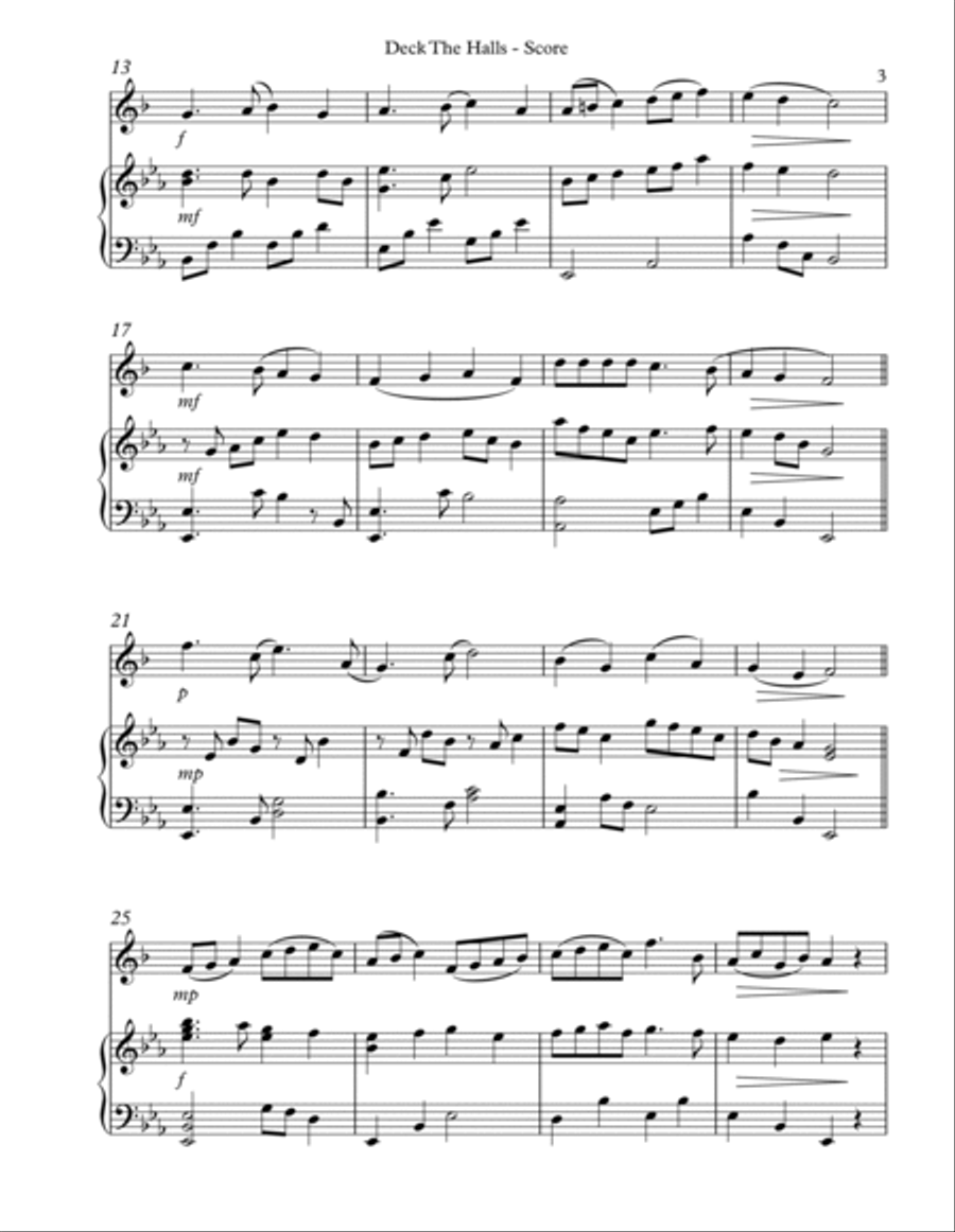 Deck The Halls, Duet for Trumpet and Lever Harp image number null