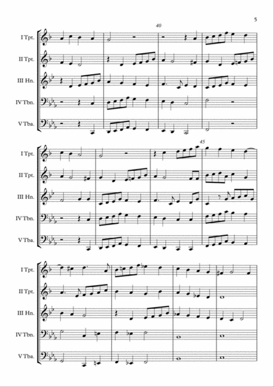 Canzona per sonar No 1 Ch.186 (Giovanni Gabrieli) Brass Quintet arr. Adrian Wagner Brass Quintet scores gallery preview page 5