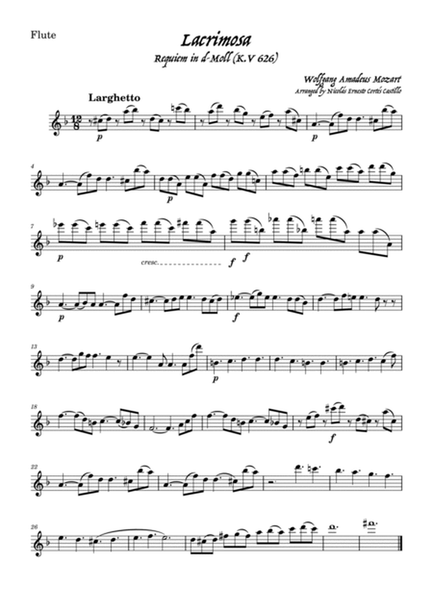 Lacrimosa (from Requiem in D minor, K. 626) for Woodwind Quartet image number null