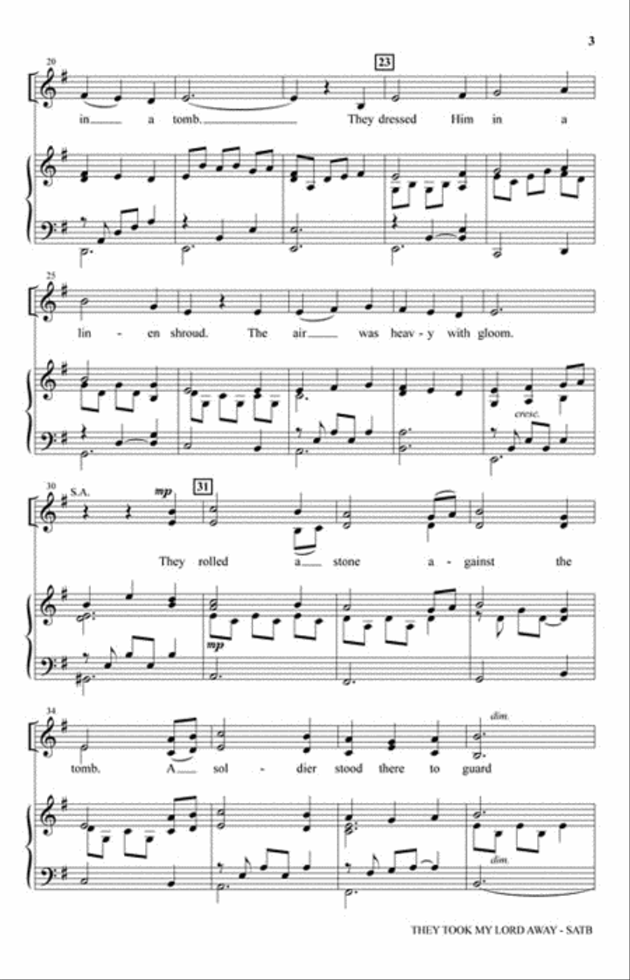 They Took My Lord Away They Took My Lord Away 4-Part scores gallery preview page 3