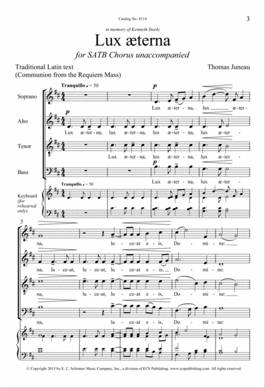 Lux aeterna 4-Part scores gallery preview page 3