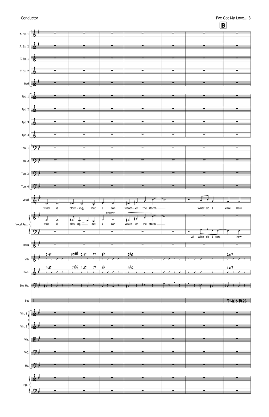 I've Got My Love To Keep Me Warm - Score Only Jazz Ensemble scores gallery preview page 5