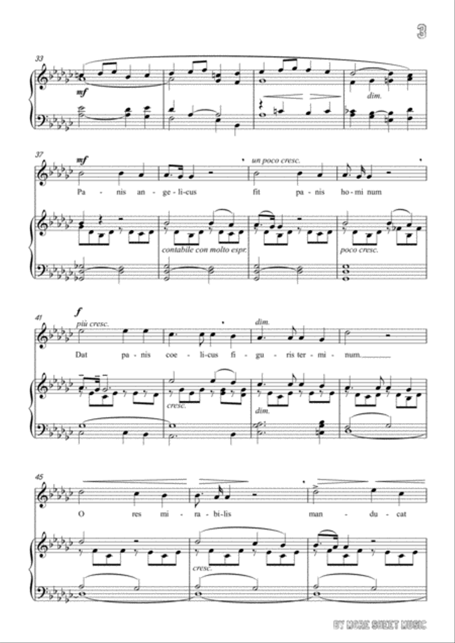 Franck-Panis angelicus in G flat Major,for voice and piano Voice Solo scores gallery preview page 5