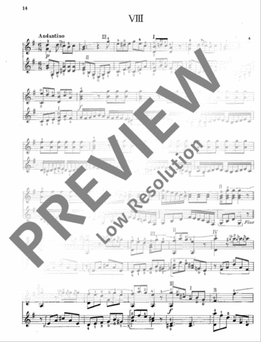 12 Duos Classical Guitar scores gallery preview page 15