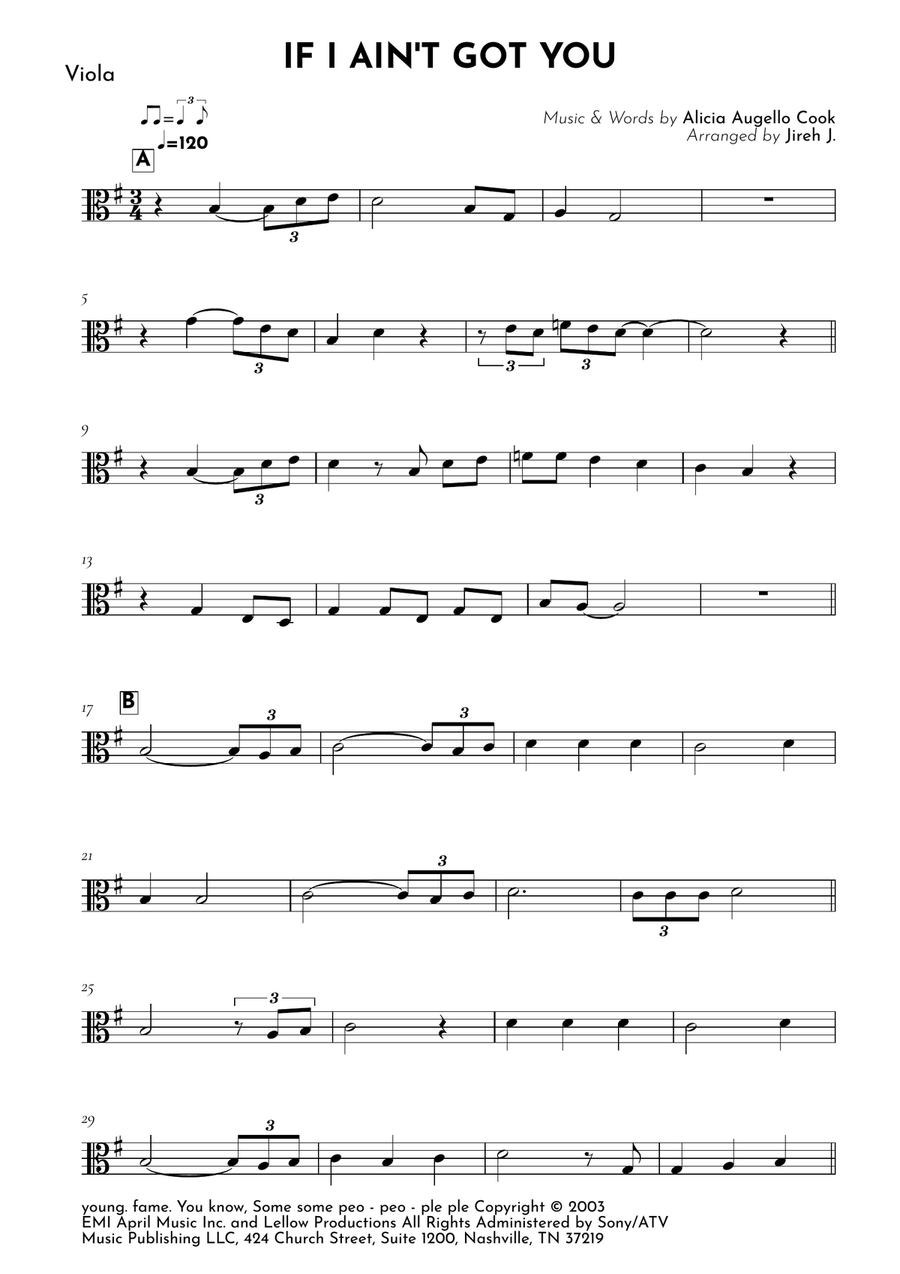 If I Ain't Got You If I Ain't Got You Viola Solo scores gallery preview page 2