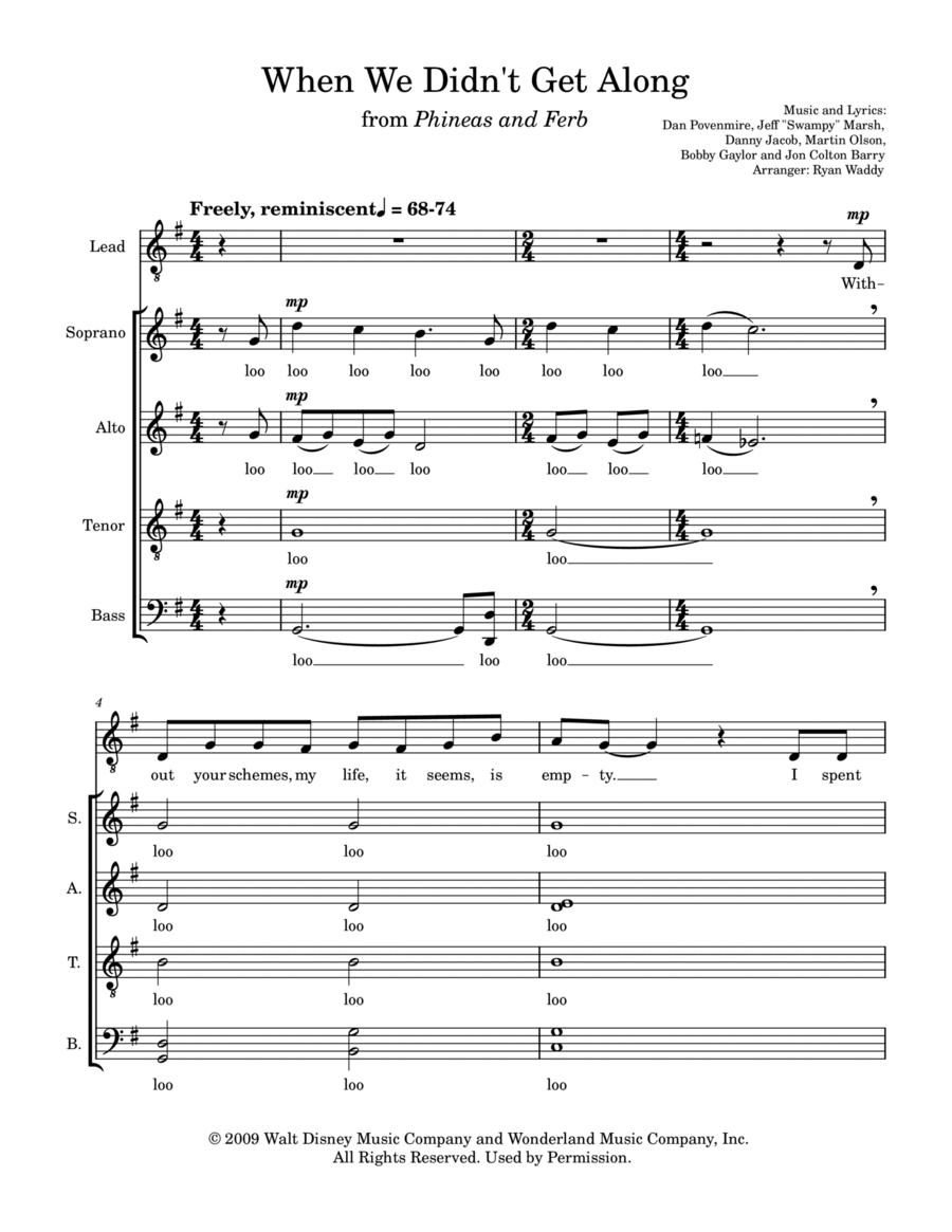 When We Didn't Get Along When We Didn't Get Along Divisi scores gallery preview page 1
