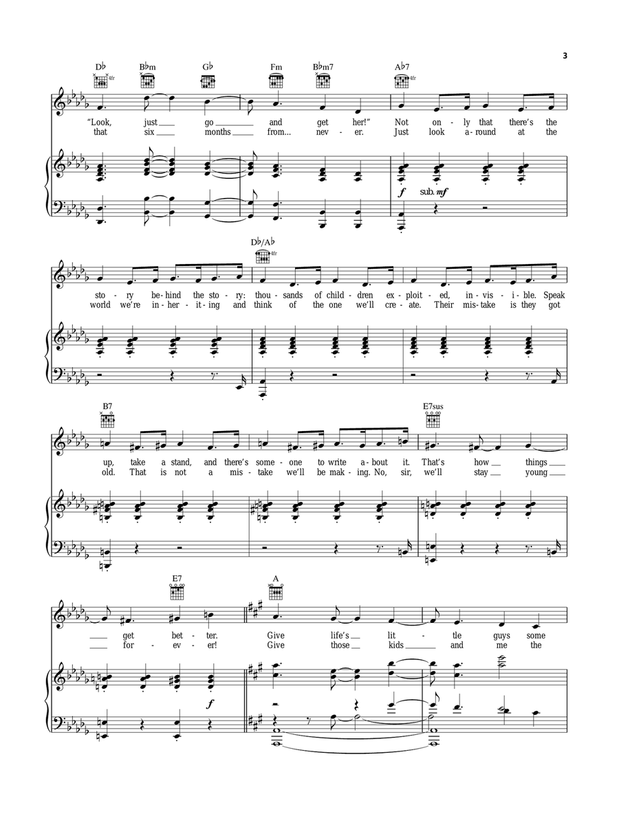 Watch What Happens (from Newsies: The Musical) Piano, Vocal, Guitar scores gallery preview page 3