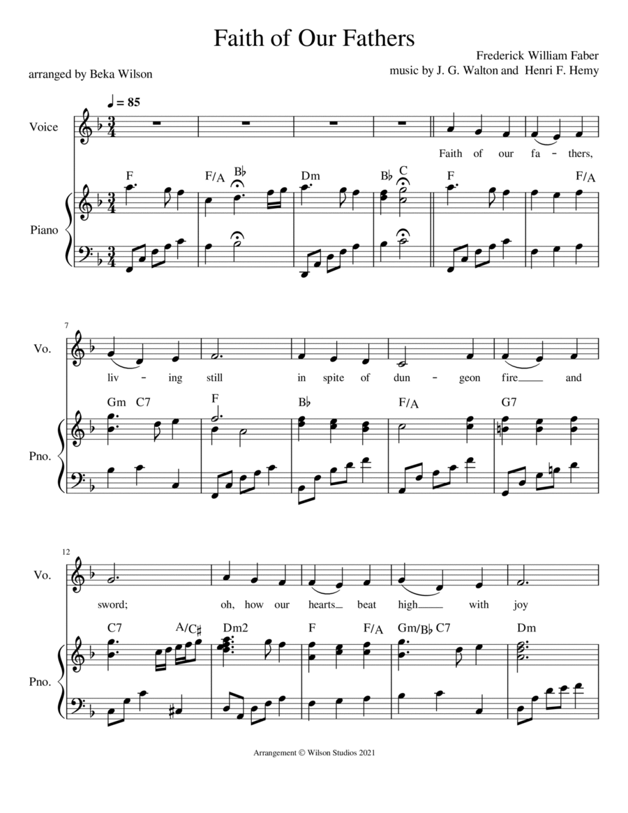 Faith of Our Fathers--vocal solo Faith of Our Fathers--vocal solo Voice Solo scores gallery preview page 1