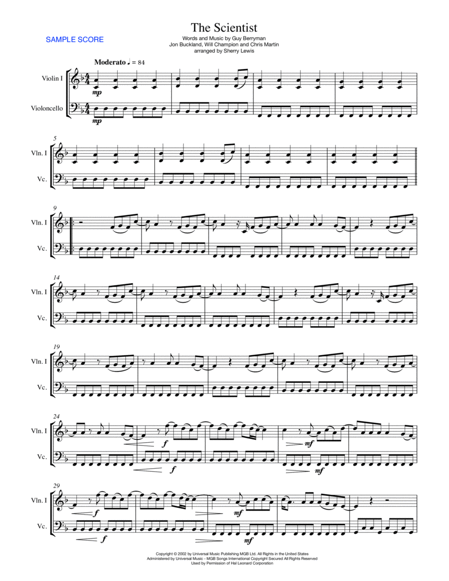 The Scientist String Duet scores gallery preview page 1