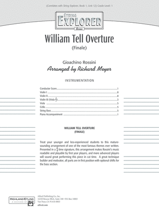 Book cover for William Tell Overture: Score