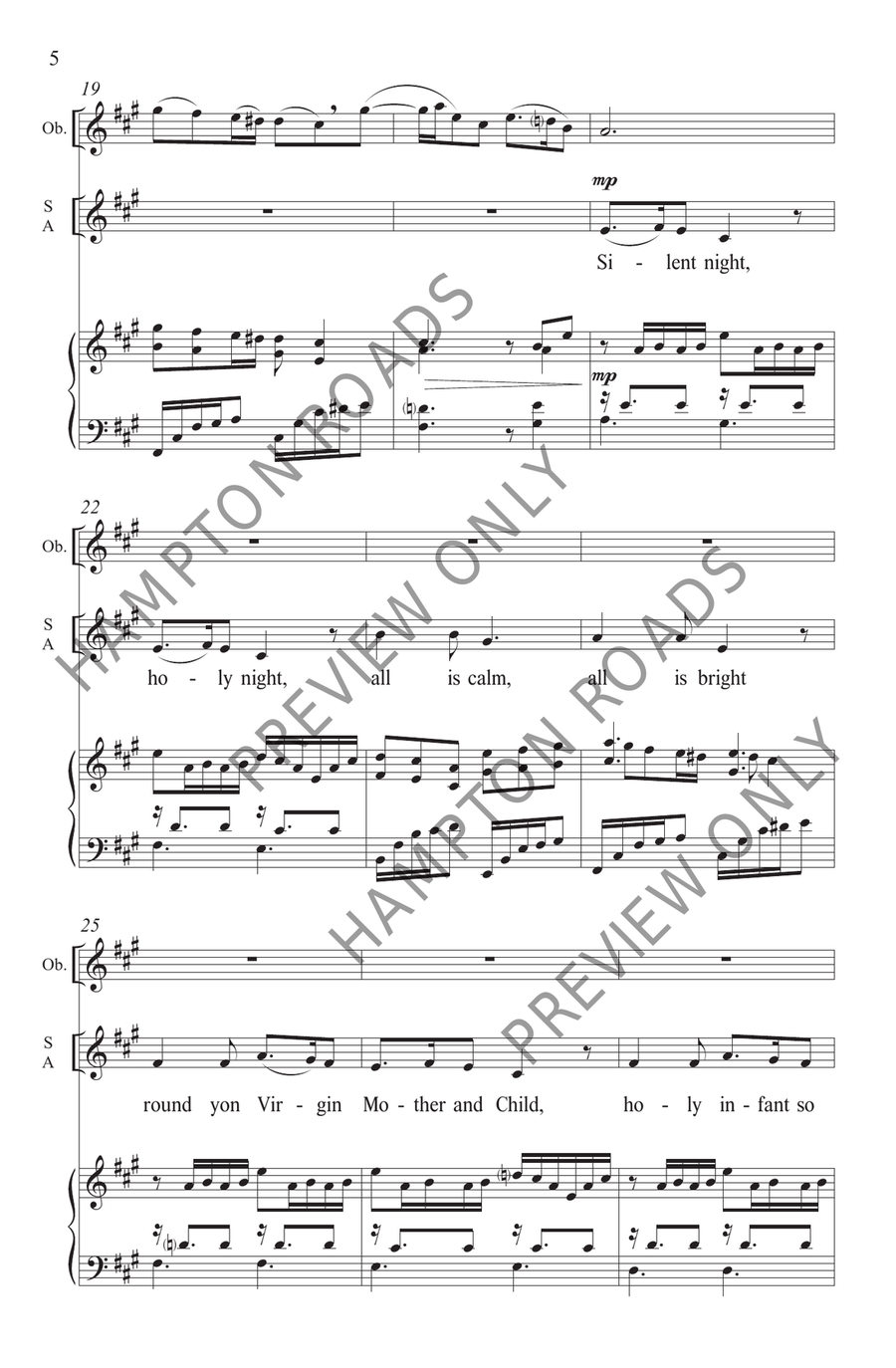 Love's Pure Light, Silent Night (SATB) 4-Part scores gallery preview page 6