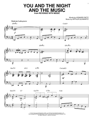Book cover for You And The Night And The Music [Jazz version] (arr. Brent Edstrom)
