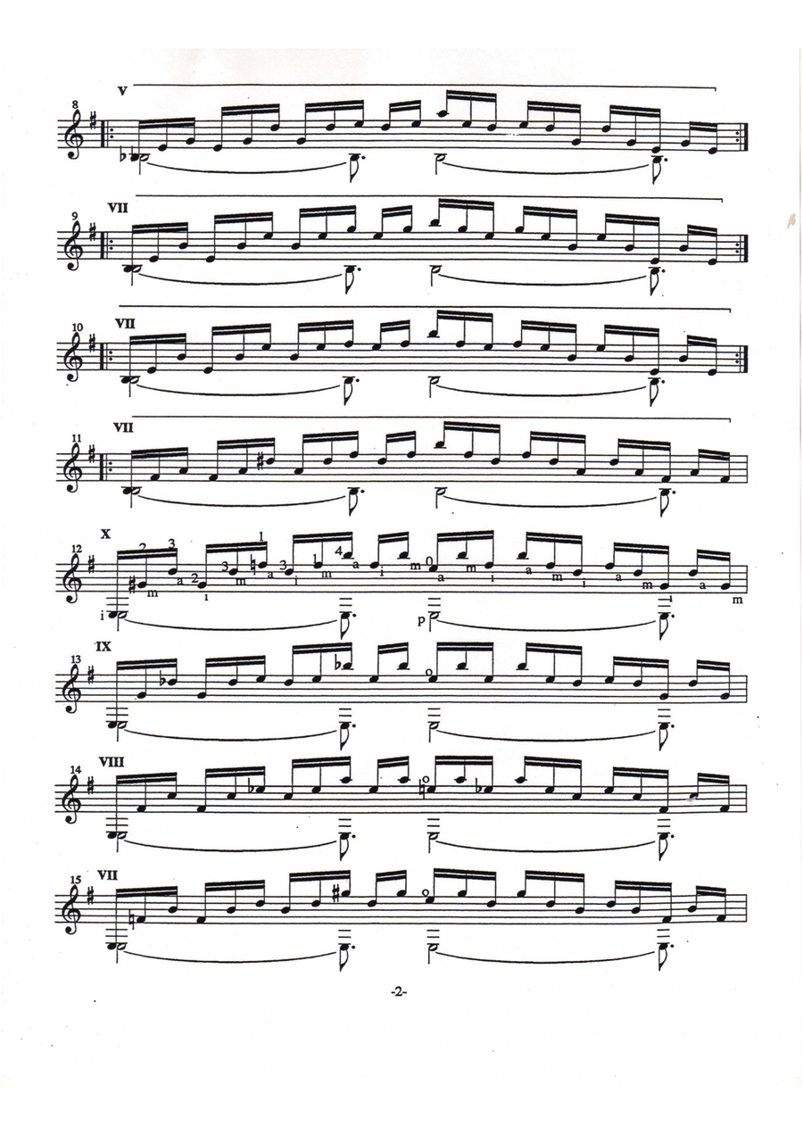 Variación Nº 1 sobre el estudio Nº 1 de Heitor Villa-Lobos para guitarra Classical Guitar scores gallery preview page 4