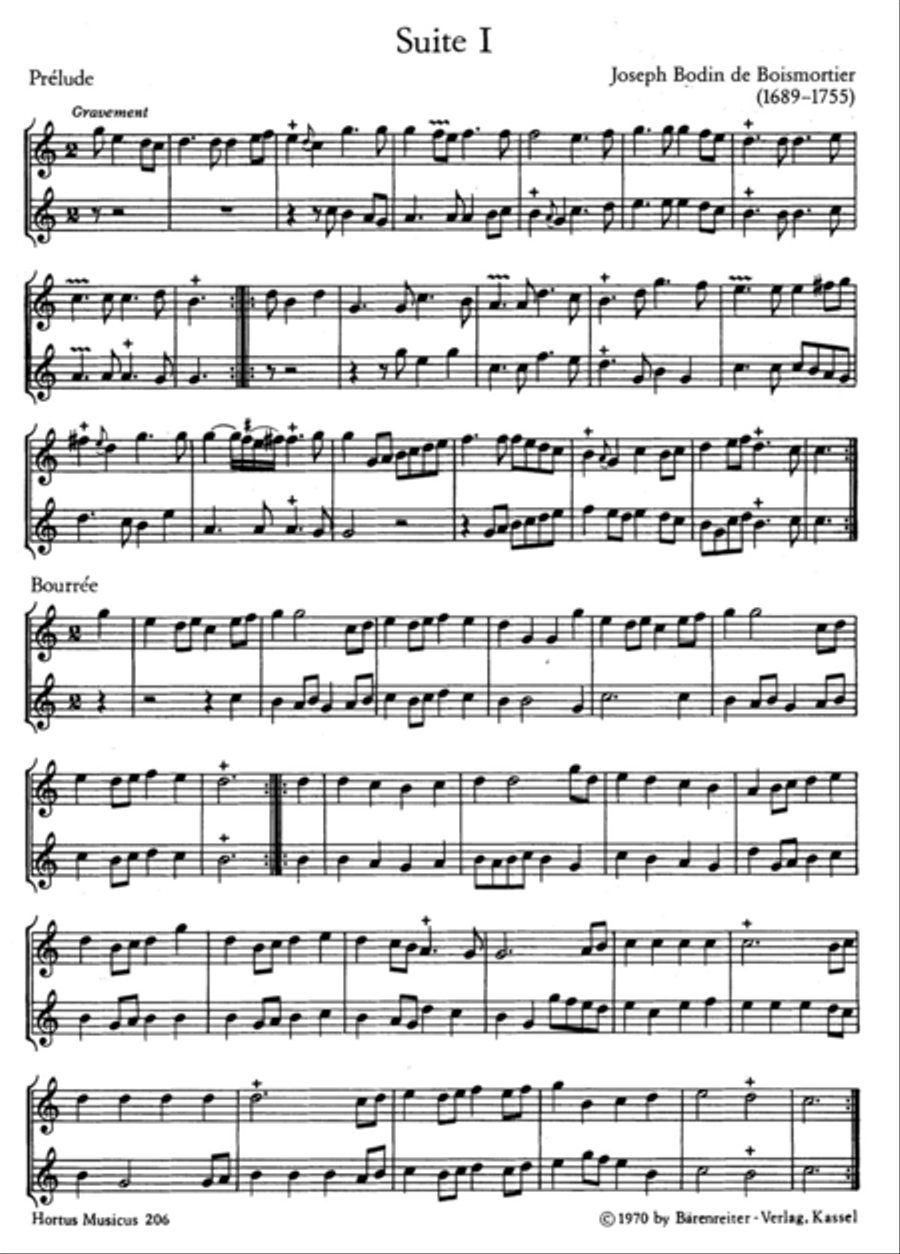 Sechs kleine Suiten fur zwei Altblockfloten (Querfloten, Oboen) aus, Op. 27 Oboe scores gallery preview page 2