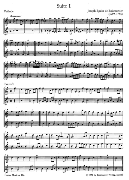 Sechs kleine Suiten fur zwei Altblockfloten (Querfloten, Oboen) aus, Op. 27
