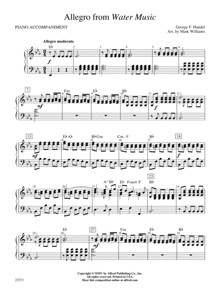 Allegro from Water Music: Piano Accompaniment