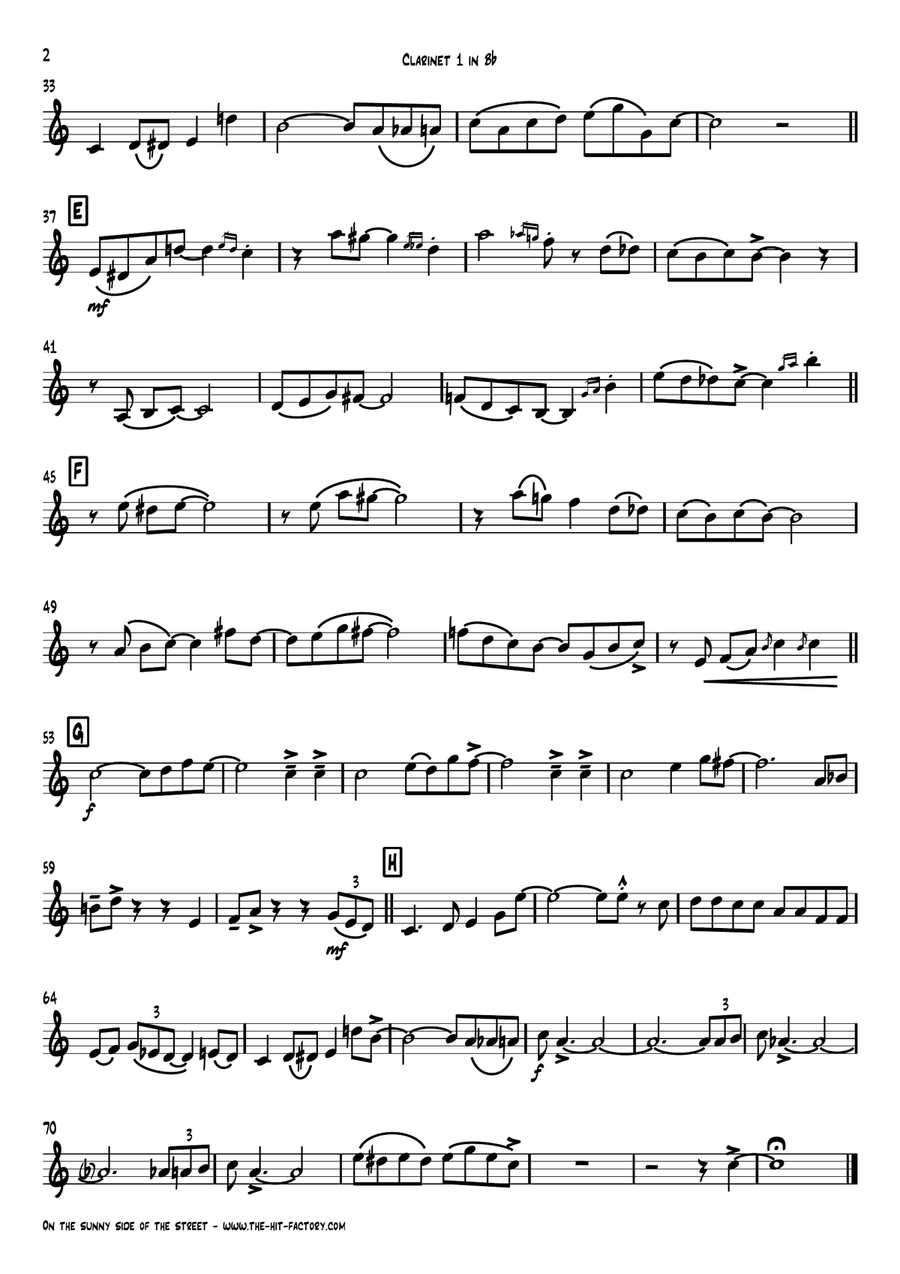 On The Sunny Side Of The Street Clarinet Trio scores gallery preview page 5