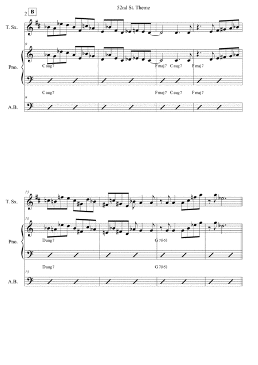 52nd Street Theme Small Ensemble scores gallery preview page 2