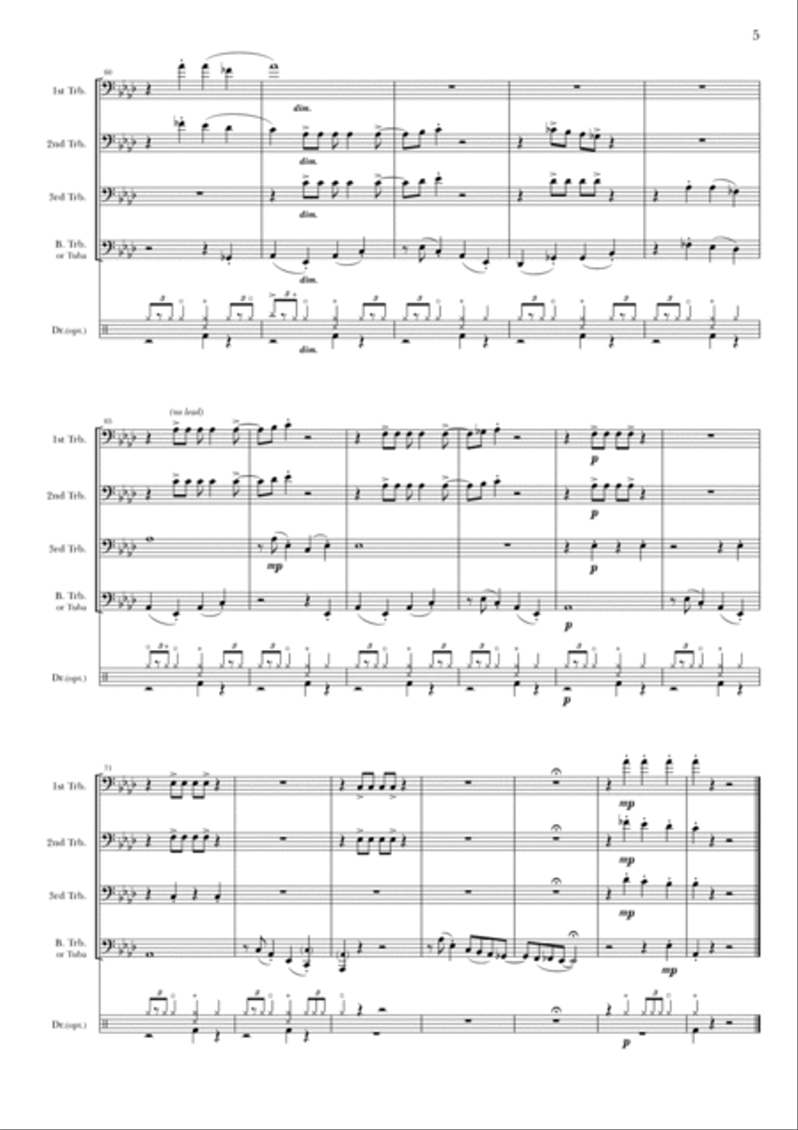 Remember Me (Lullaby) Brass Quartet scores gallery preview page 5