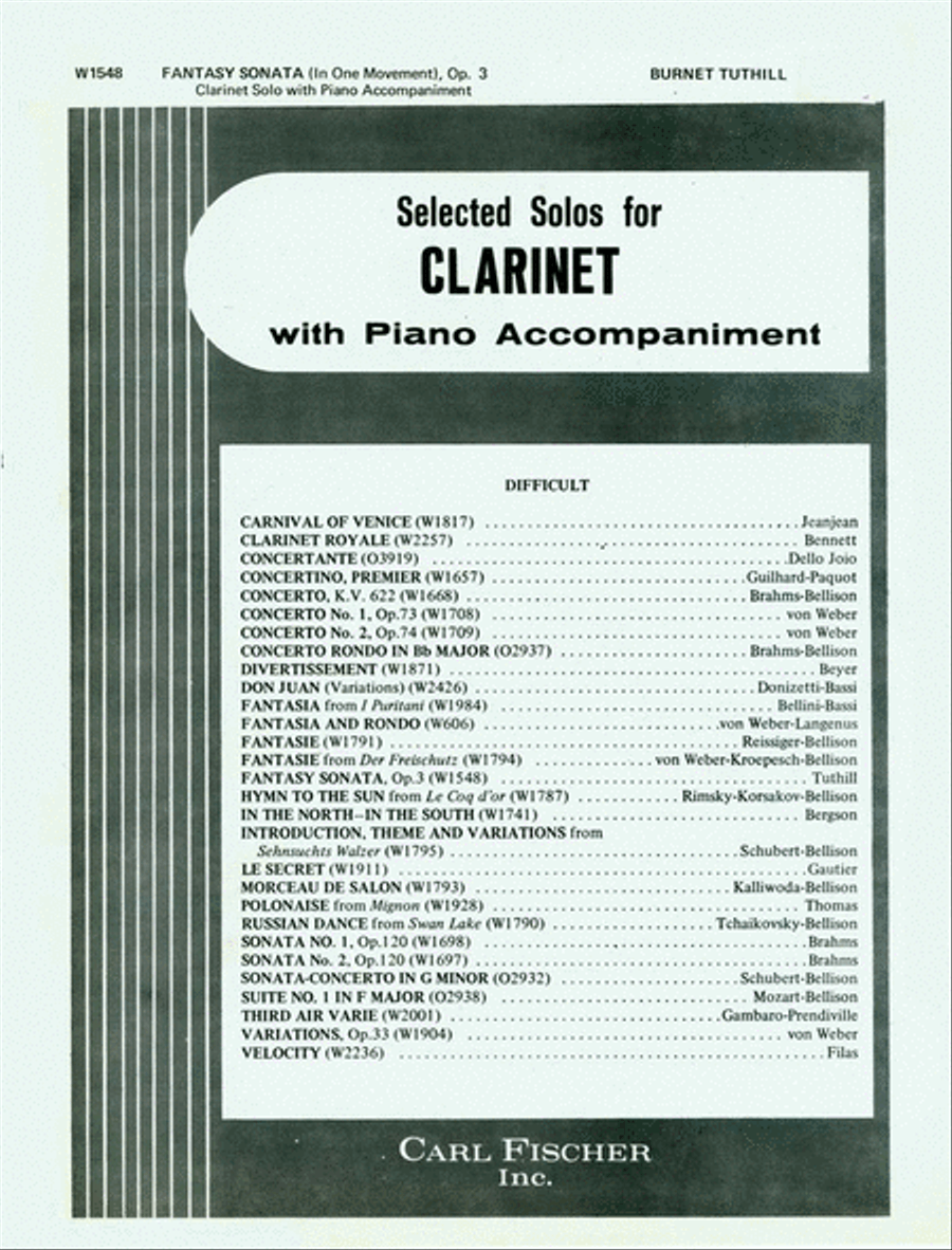 Fantasy Sonata Fantasy Sonata B-Flat Clarinet scores gallery preview page 1