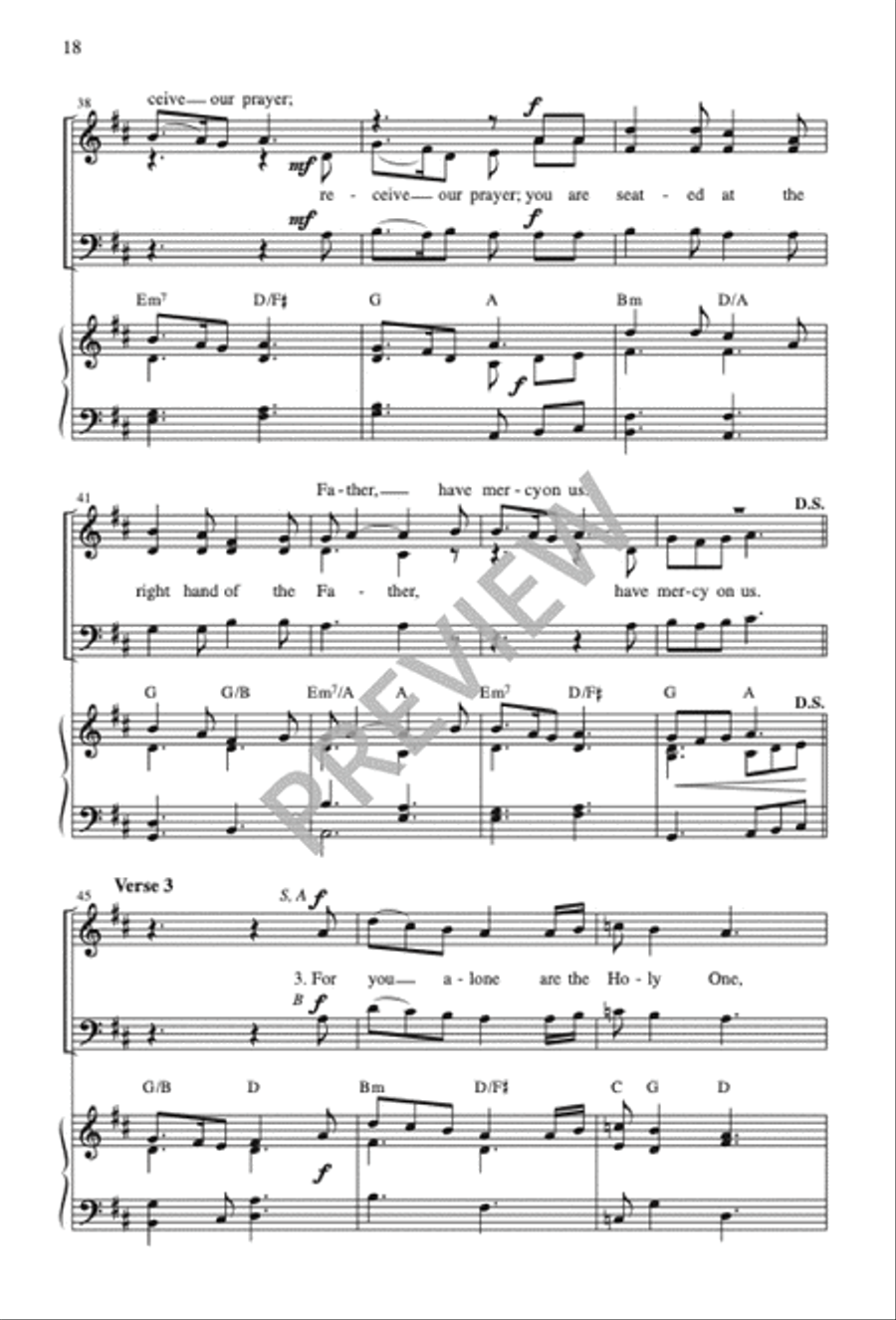 Mass of Joy and Peace, Tenth Anniversary edition - Choral / Accompaniment edition 3-Part scores gallery preview page 19
