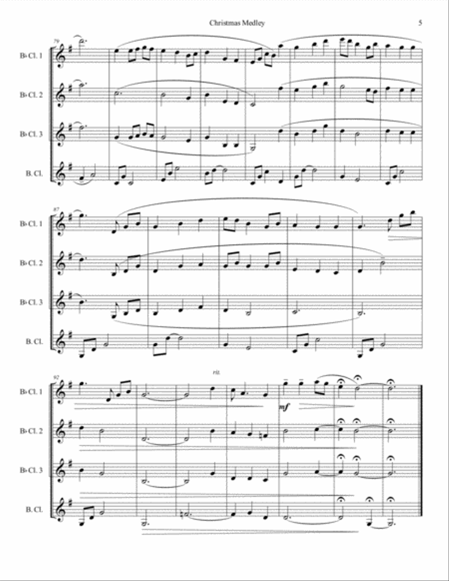 Three Christmas Ballads of the British Isles Woodwind Quartet scores gallery preview page 6