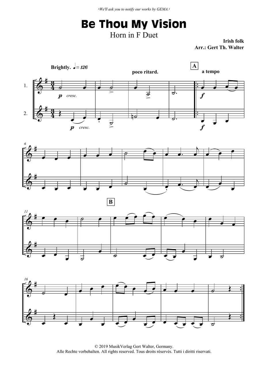 Be Thou My Vision Brass Ensemble scores gallery preview page 1