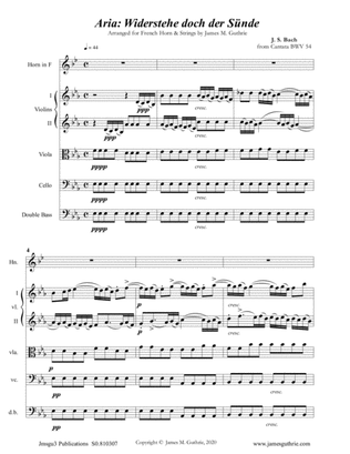 BACH: Widerstehe doch der Sünde, BWV 54 for French Horn & Strings