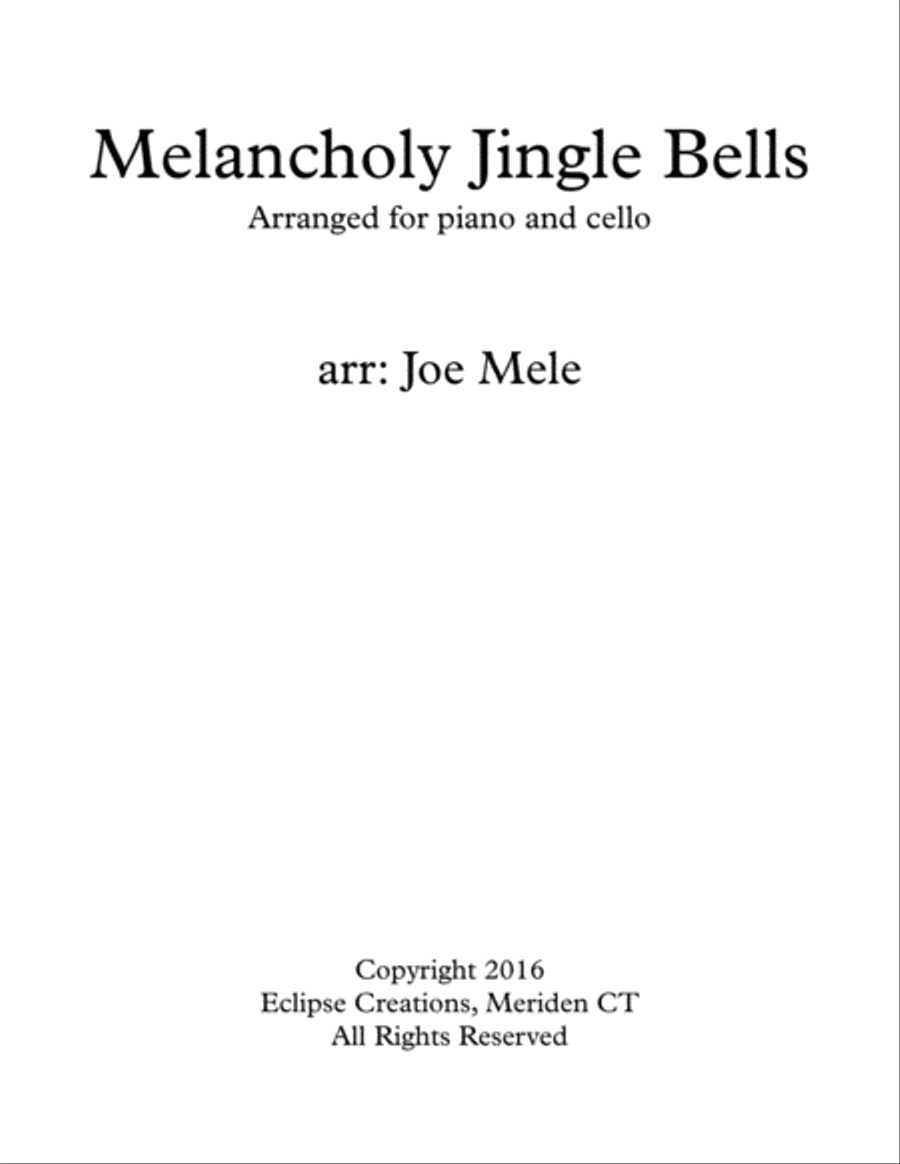 Jingle Bells - Melancholy (Piano & Cello) String Duet scores gallery preview page 1