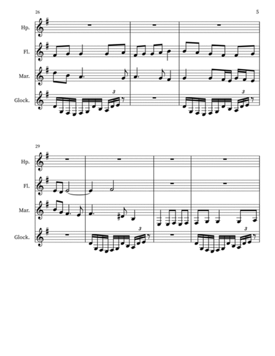 Ambrosia 17 for Harp, Flute, Marimba, Glockenspiel