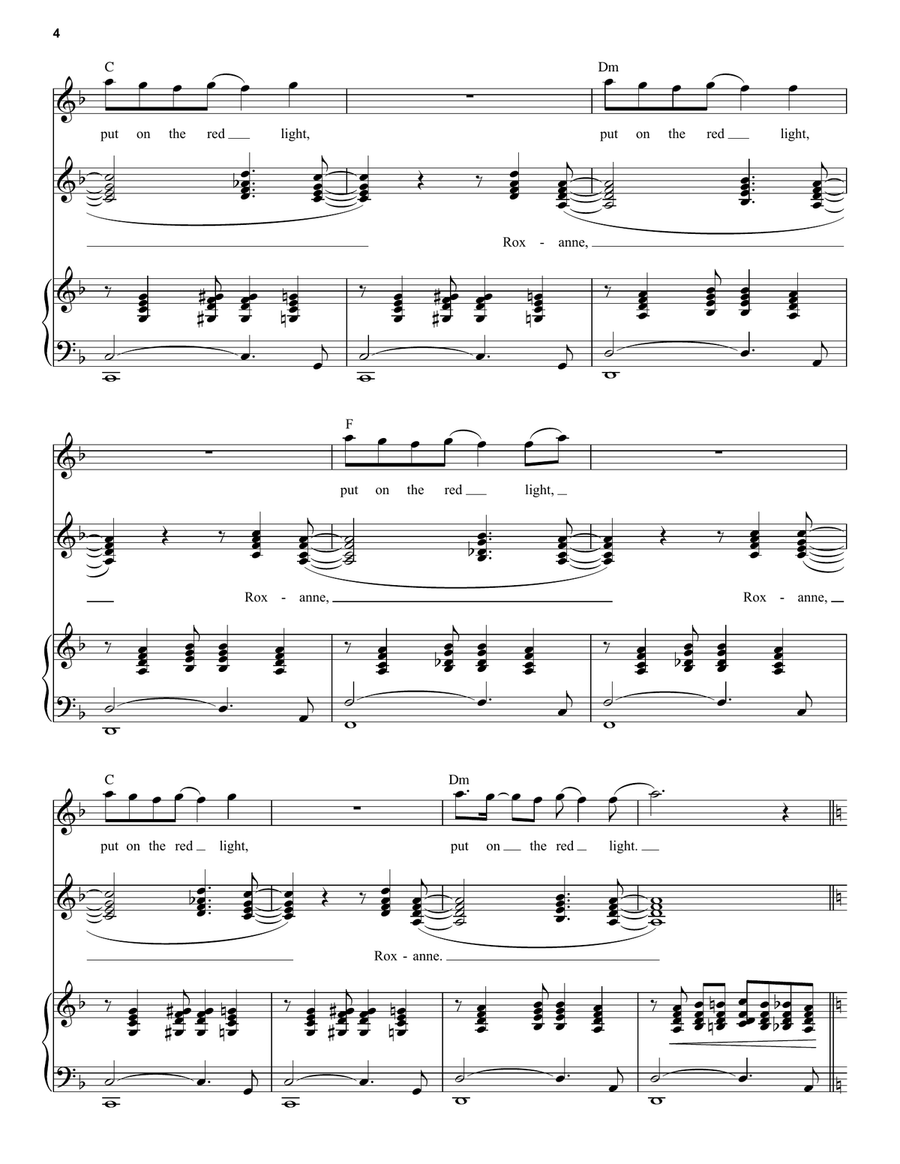 El Tango De Roxanne (from Moulin Rouge! The Musical) Voice scores gallery preview page 4