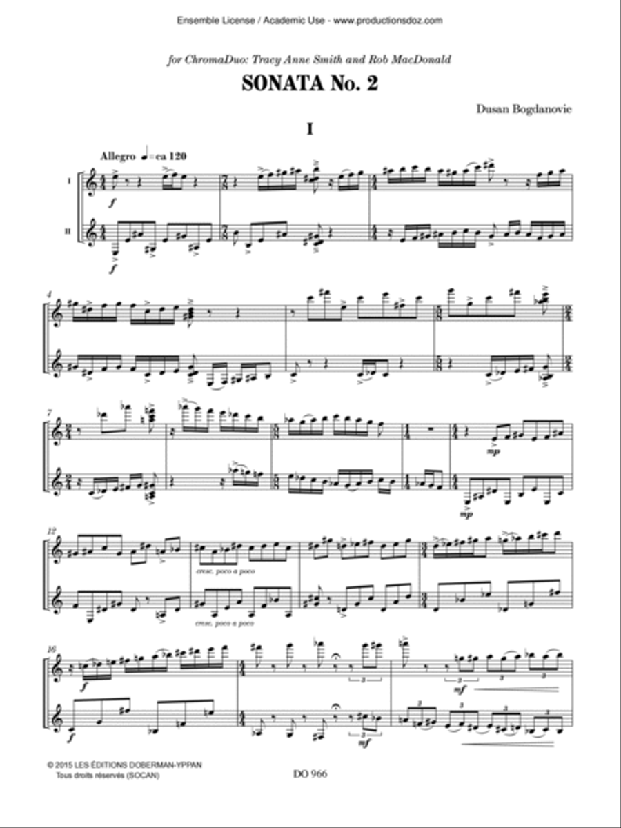 Sonate No. 2 Classical Guitar scores gallery preview page 2
