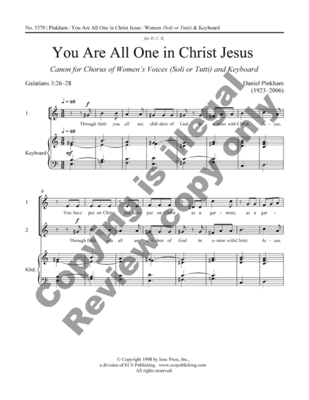 You Are All One in Christ Jesus