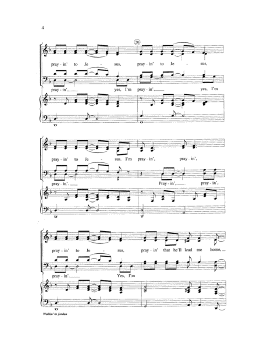 Walkin' to Jordan 4-Part scores gallery preview page 4