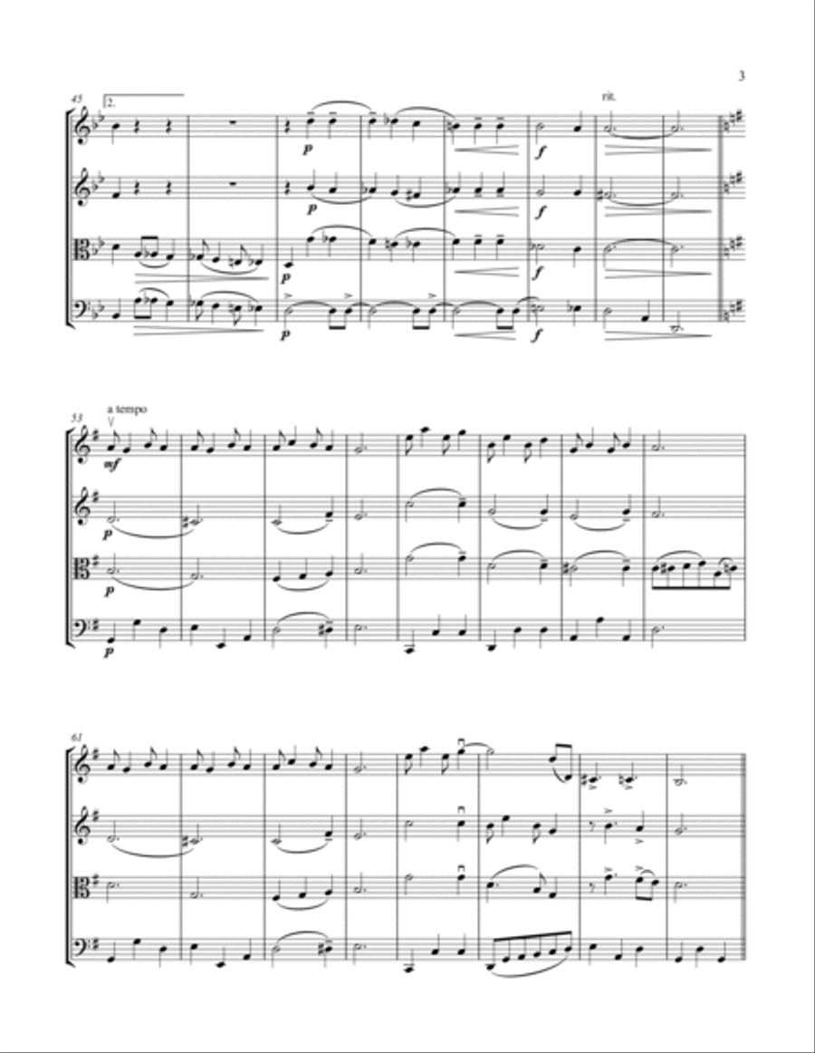 Bethena - A Concert Waltz String Quartet scores gallery preview page 3
