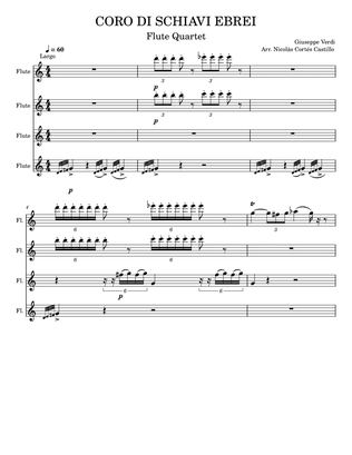 Giuseppe Verdi (1813-1901) - Va, Pensiero (Chorus of the Hebrew Slaves) from Nabucco for Flute Quart