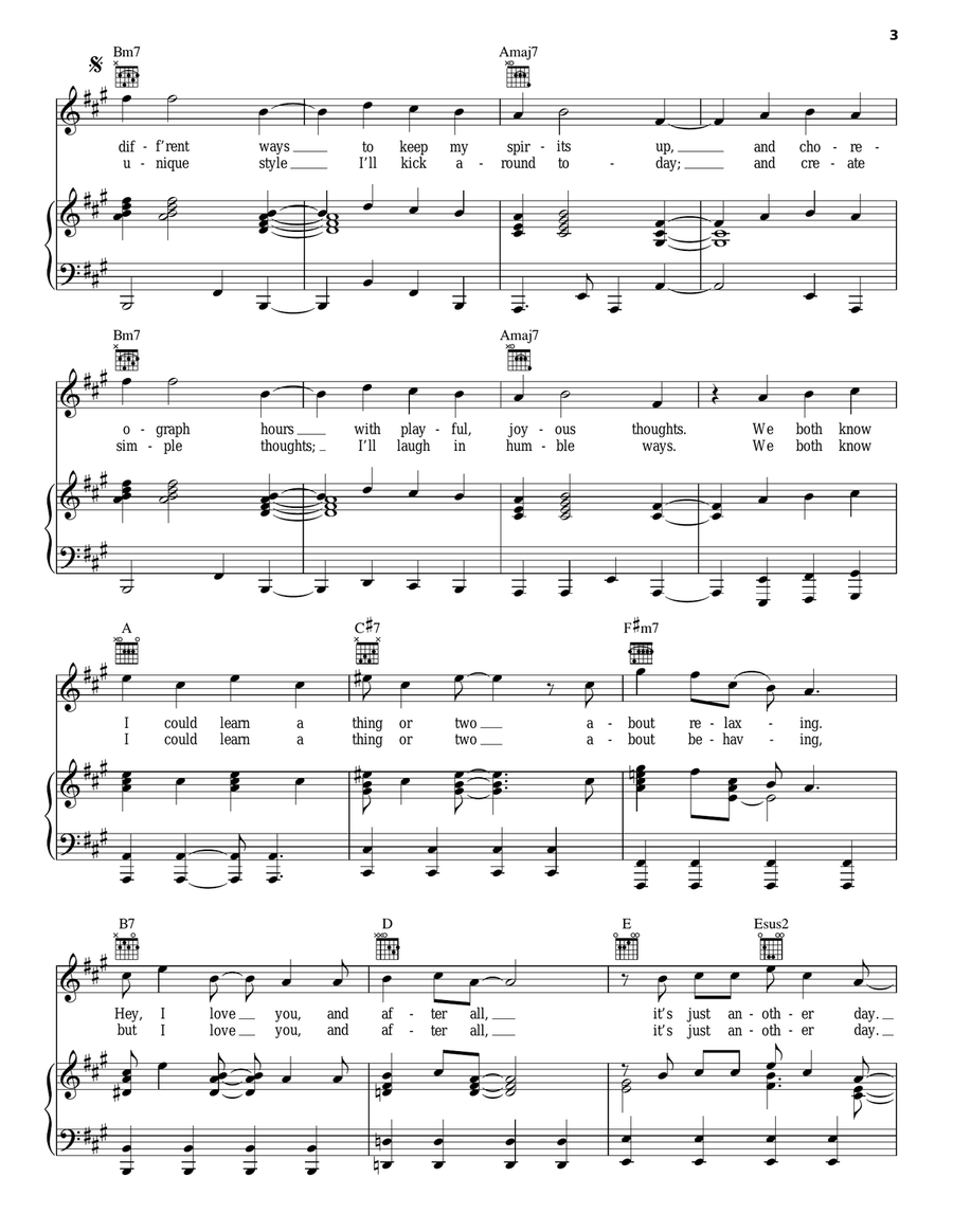 Just Another Day Just Another Day Piano, Vocal, Guitar scores gallery preview page 3