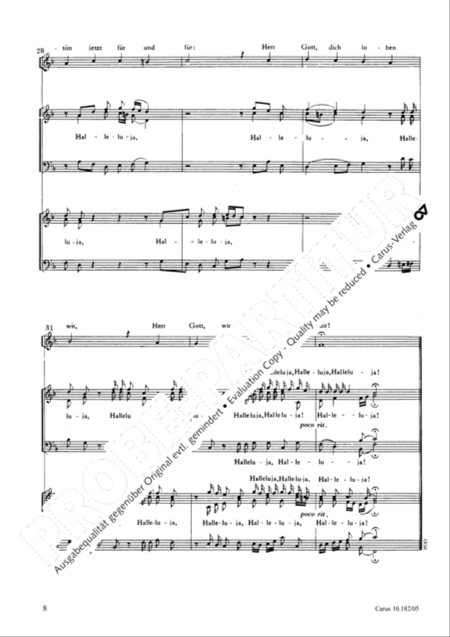 Psalm 150 (Der 150. Psalm) Unison Choir scores gallery preview page 9