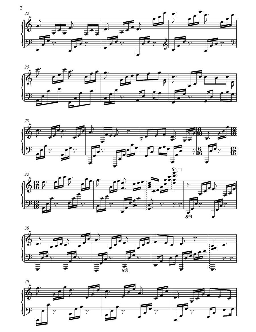 Autumn Leaves Piano Solo scores gallery preview page 2