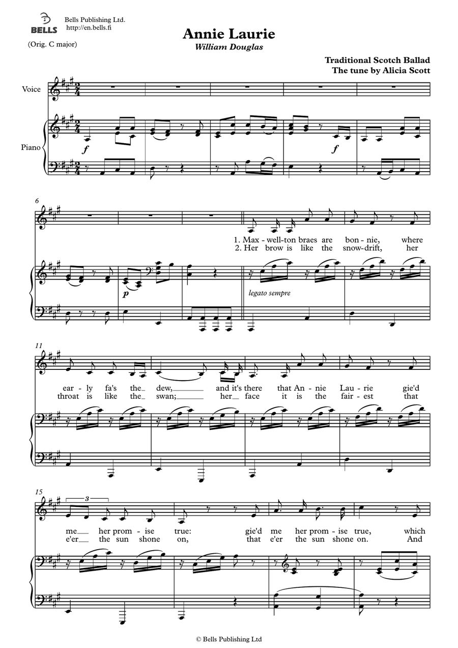 Annie Laurie (Solo song) (A Major)