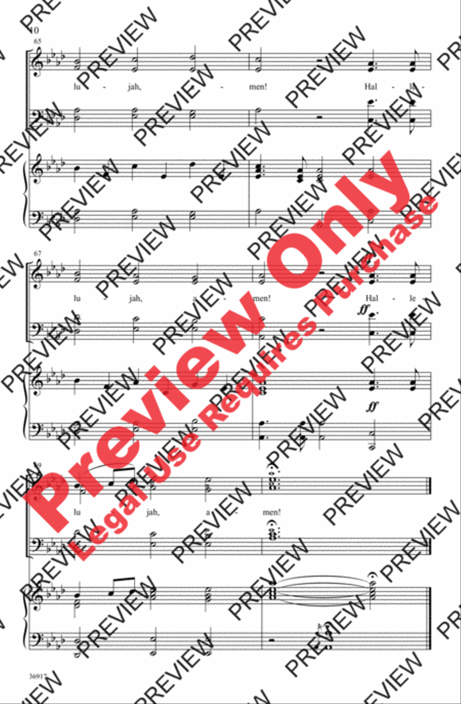Praise God from Whom All Blessings Flow 4-Part scores gallery preview page 10