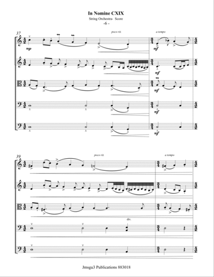 Bull: In Nomine CXIX for String Orchestra String Orchestra scores gallery preview page 6