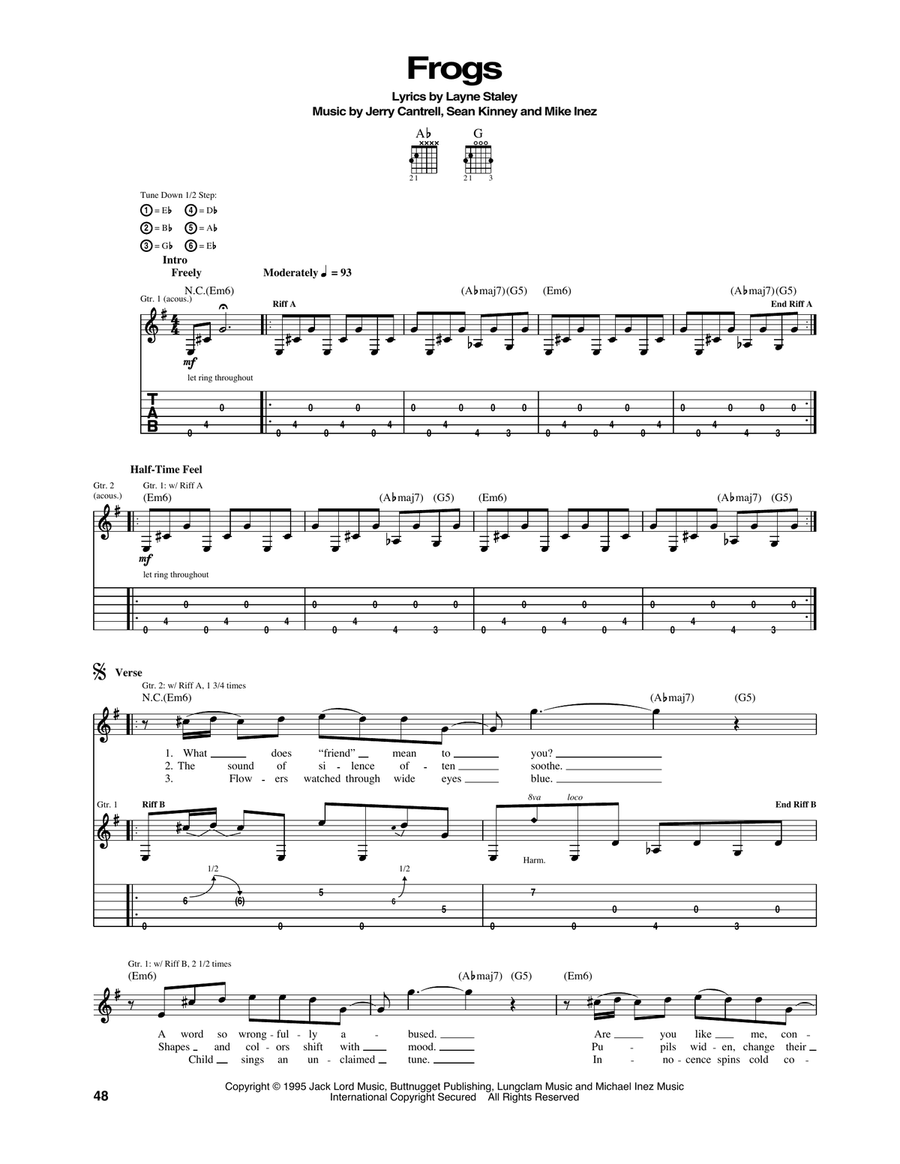 Frogs Acoustic Guitar scores gallery preview page 1