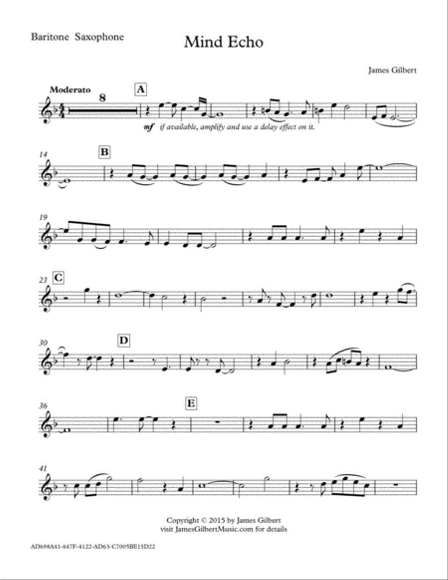 Mind Echo Mind Echo Baritone Saxophone scores gallery preview page 6