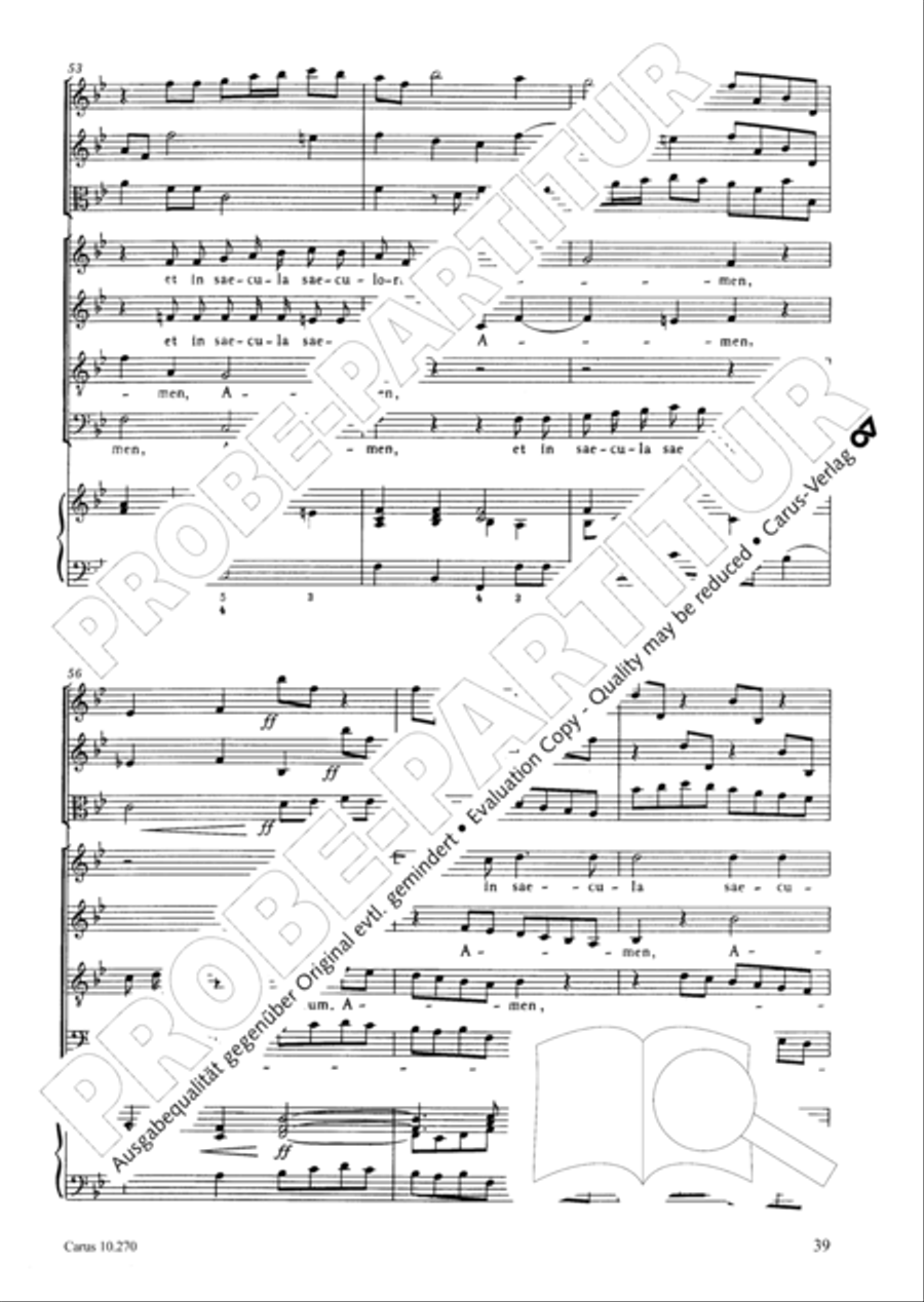 Magnificat in B flat major 4-Part scores gallery preview page 40